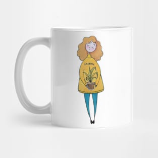 Girl with a plant Mug